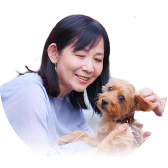 55歳女性 愛犬と一緒